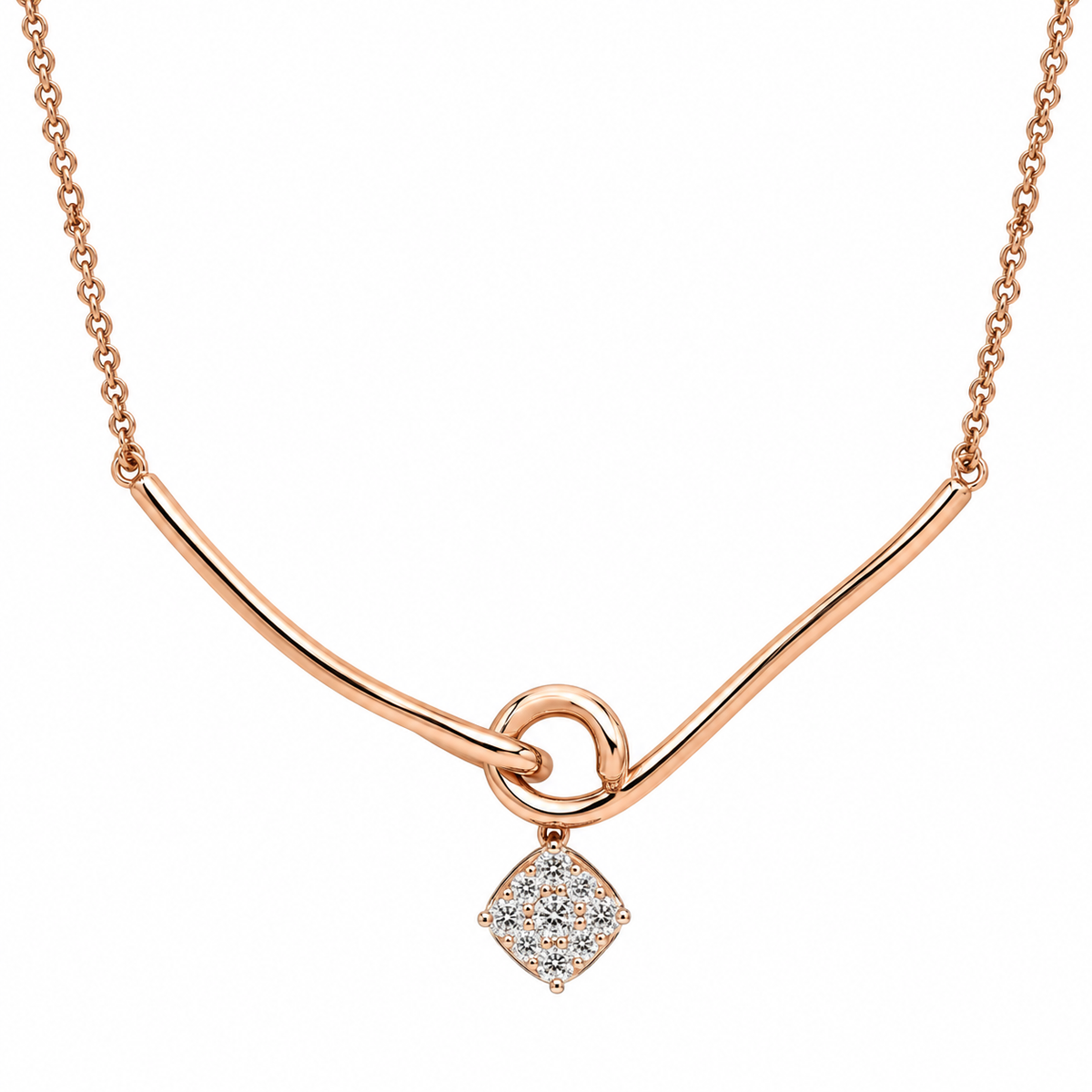 Diamond-Accented Gold Floral Chain for Women in 14KT Gold