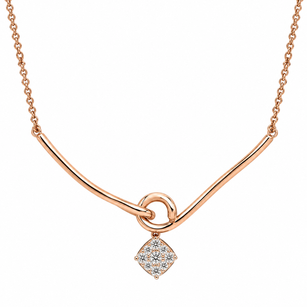 Diamond-Accented Gold Floral Chain for Women in 14KT Gold