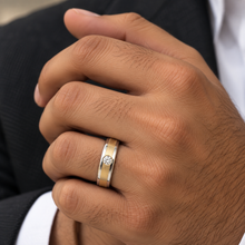 Diamond-Embellished Gold Chandbali-Style Ring for Men in 14KT Gold