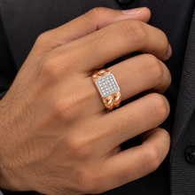 Diamond-Embellished Gold Party-Ready Ring for Men in 14KT Gold