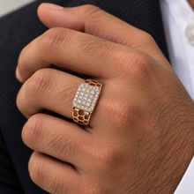 Diamond-Accented Gold Chandbali-Style Ring for Men in 14KT Gold