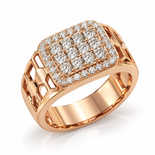 Diamond-Accented Gold Chandbali-Style Ring for Men in 14KT Gold