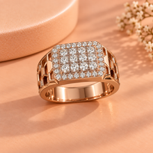 Diamond-Accented Gold Chandbali-Style Ring for Men in 14KT Gold