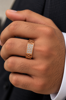 Solitaire Diamond Party-Ready Ring for Men in 14KT Gold