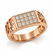 Solitaire Diamond Party-Ready Ring for Men in 14KT Gold