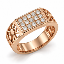 Solitaire Diamond Party-Ready Ring for Men in 14KT Gold
