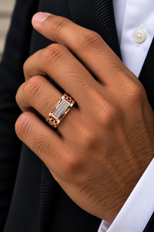 Diamond Halo Gold Contemporary Ring for Men in 14KT Gold