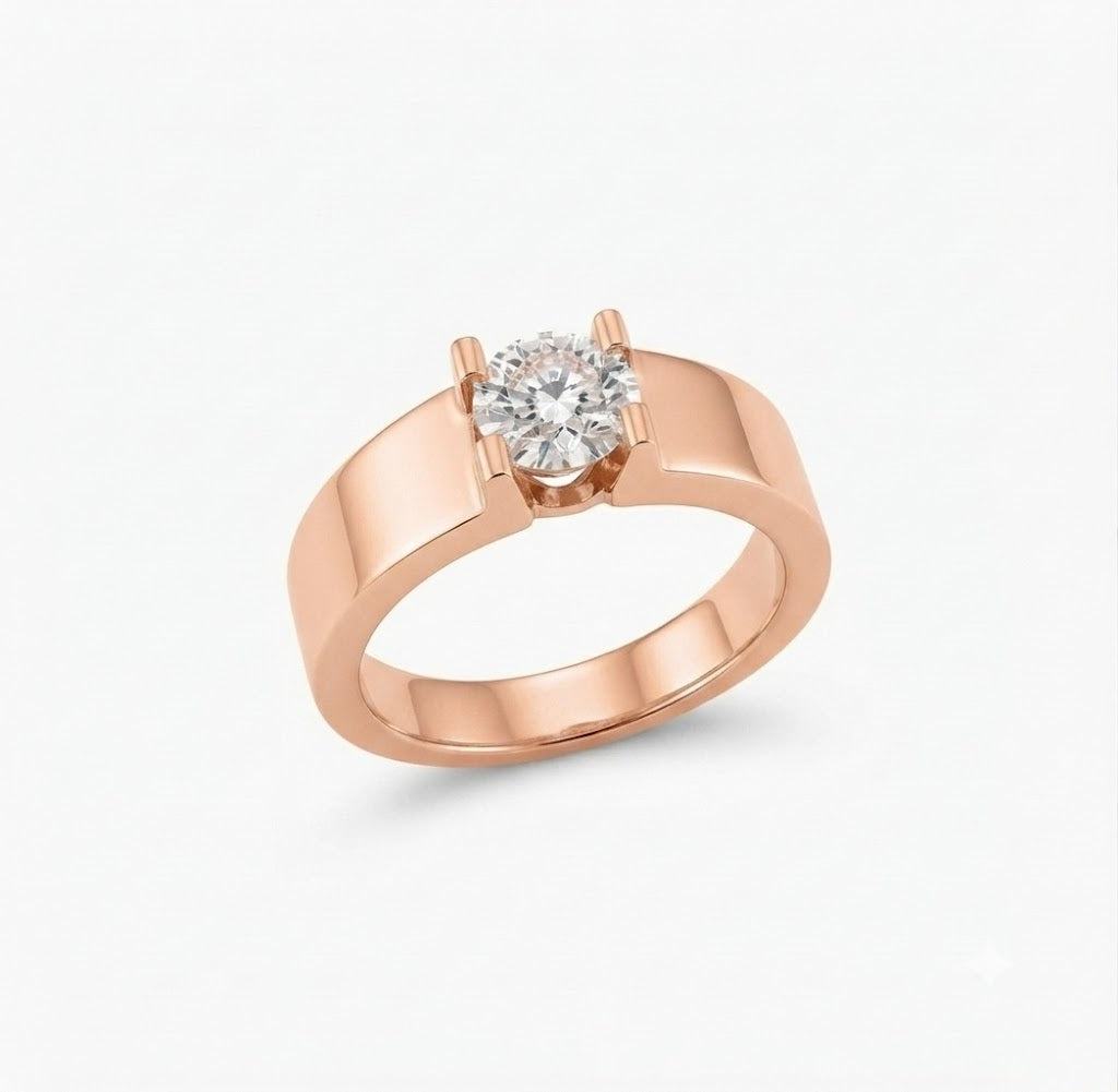Sparkling Lab Grown Diamond Timeless Ring for Men in 14KT Gold