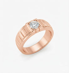 Solitaire Lab Grown Diamond Statement Ring for Men in 14KT Gold