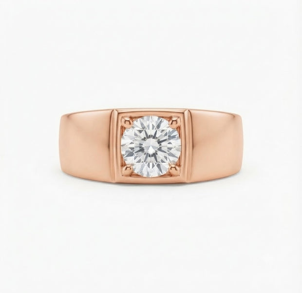 Classic Lab Grown Diamond Vintage-Inspired Ring for Men in 14KT Gold
