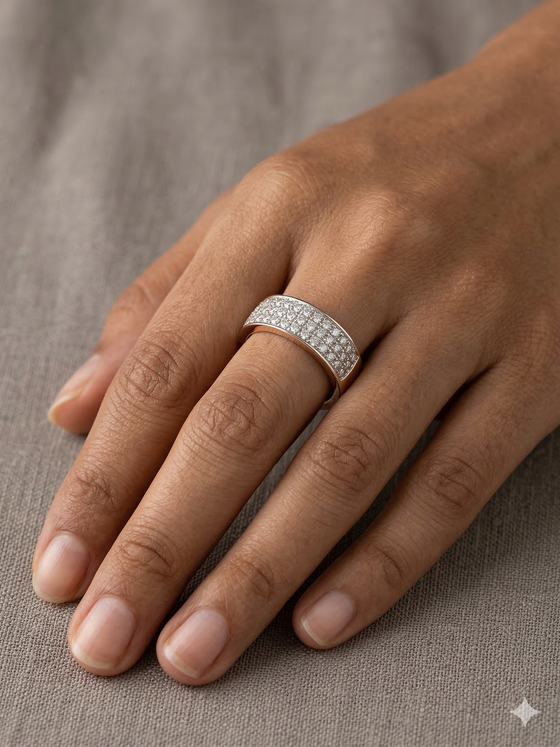 The Radiant Multi-Row Diamond Band