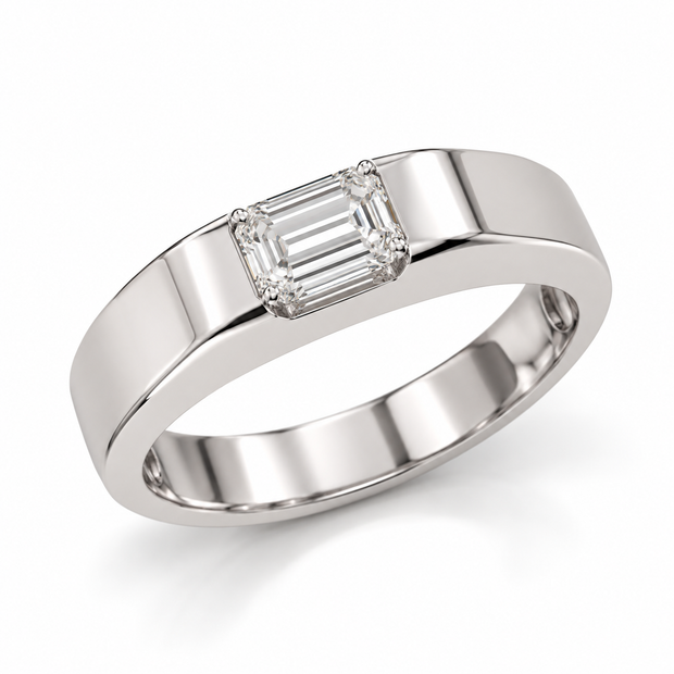 Lab Grown Diamond-Studded Gold Party-Ready Ring for Men in 14KT Gold