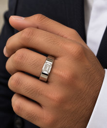 Lab Grown Diamond-Studded Gold Party-Ready Ring for Men in 14KT Gold