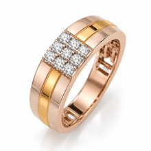& Diamond Geometric Ring for Men in 14KT Gold