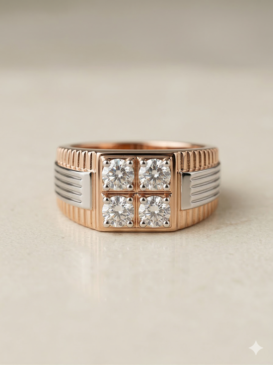 The Architectural Quad Diamond Statement Band