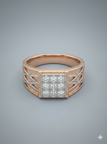 The Architectural Two-Tone Men's Diamond Ring