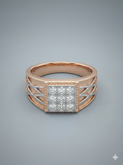 The Architectural Two-Tone Men's Diamond Ring