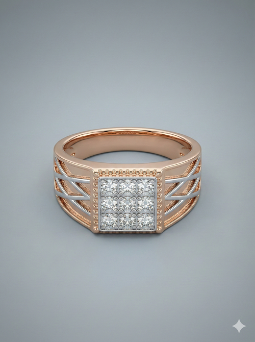 The Architectural Two-Tone Men's Diamond Ring