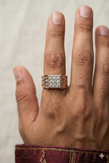 The Architectural Two-Tone Men's Diamond Ring