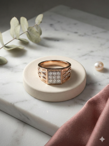 The Architectural Two-Tone Men's Diamond Ring