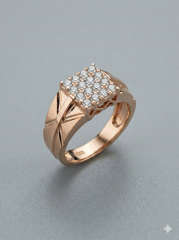 The Geometric Brushed Men's Diamond Ring