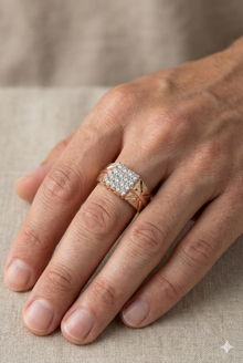The Geometric Brushed Men's Diamond Ring