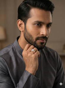 The Geometric Brushed Men's Diamond Ring