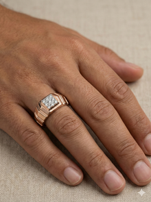 he Architectural Stepped Men's Diamond Ring