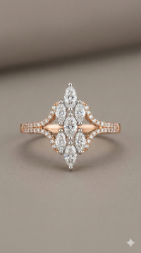 The Marquise Cluster Two-Tone Diamond Ring