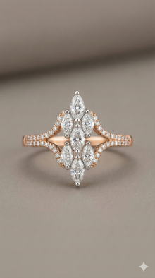 The Marquise Cluster Two-Tone Diamond Ring