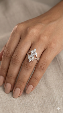 The Marquise Cluster Two-Tone Diamond Ring