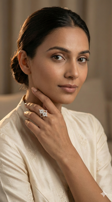 The Marquise Cluster Two-Tone Diamond Ring