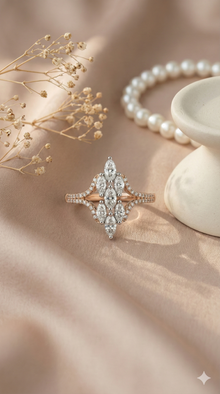 The Marquise Cluster Two-Tone Diamond Ring