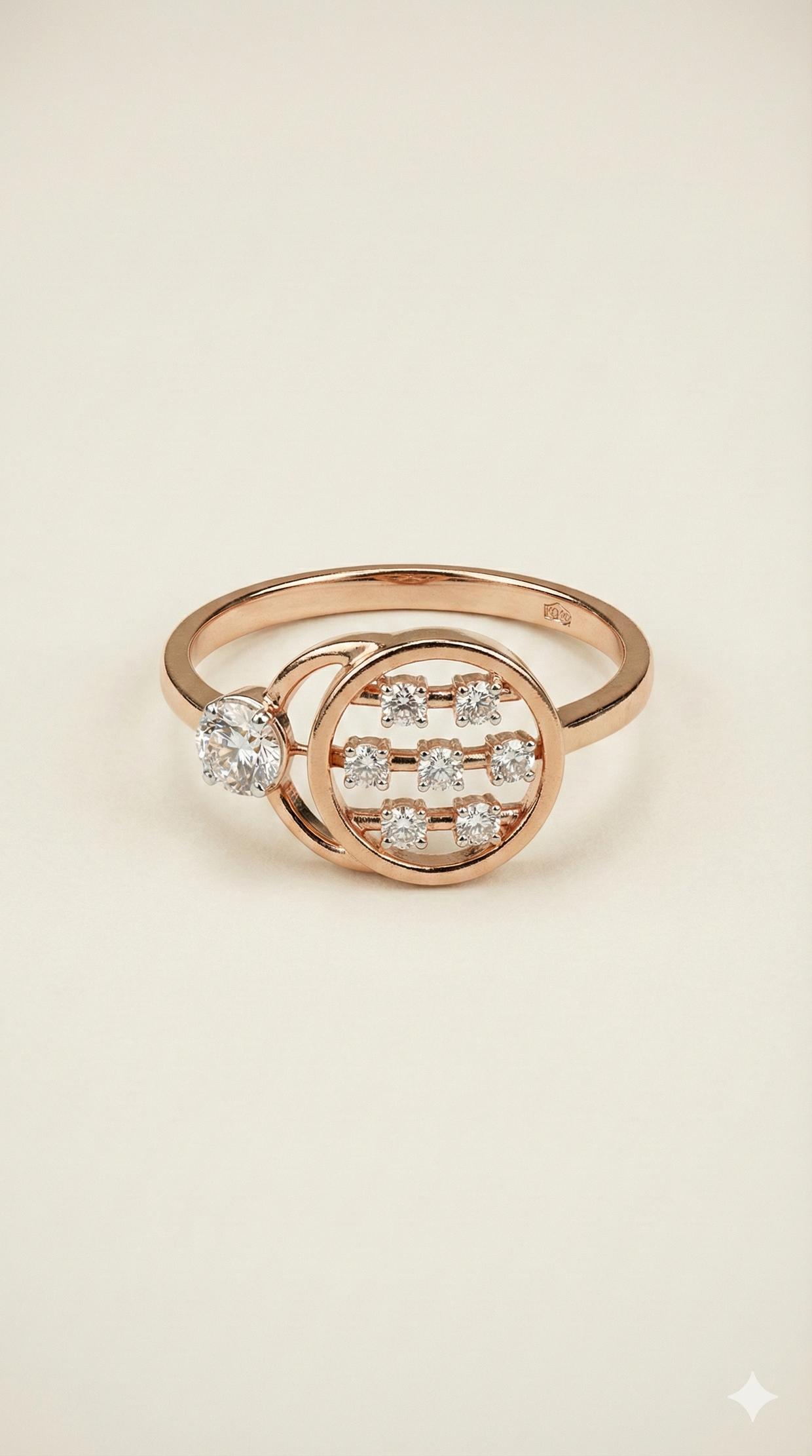 The Modern Orbit Rose Gold Diamond Ring