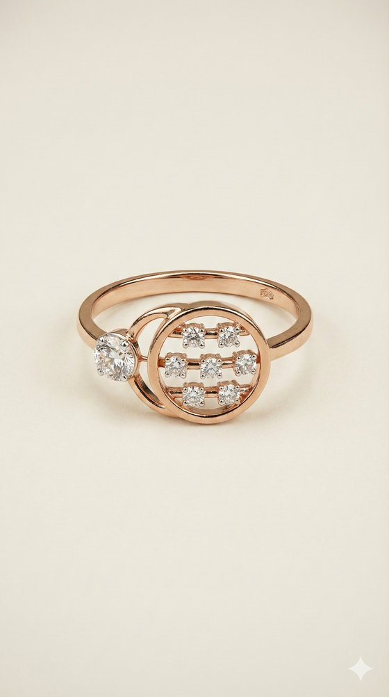 The Modern Orbit Rose Gold Diamond Ring