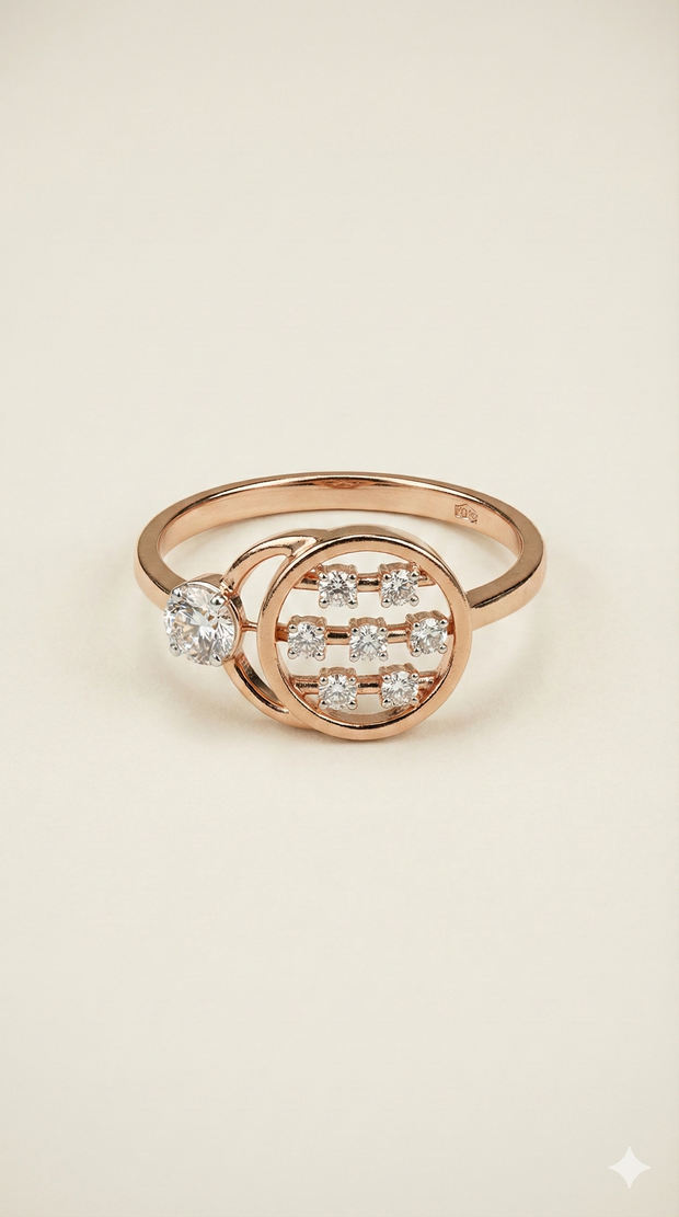 The Modern Orbit Rose Gold Diamond Ring