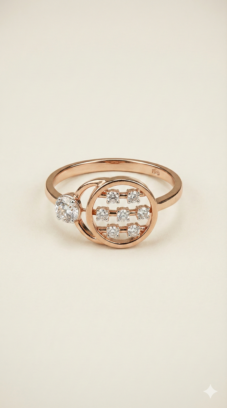 The Modern Orbit Rose Gold Diamond Ring