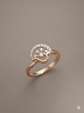 The Rose Gold Crescent Floral Diamond Ring