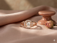 The Rose Gold Floating Halo Diamond Ring