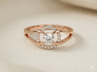 The Rose Gold Floating Halo Diamond Ring