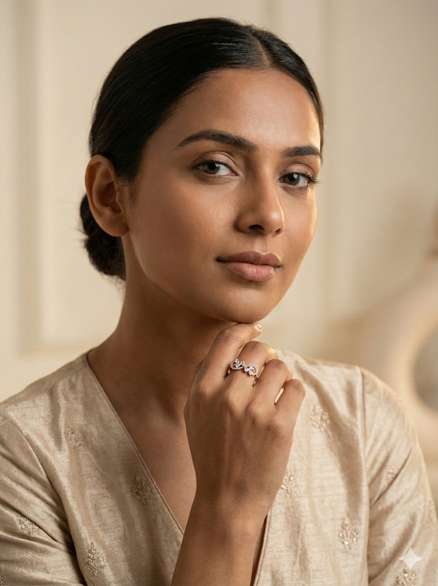 The Rose Gold Infinity Pear Diamond Ring