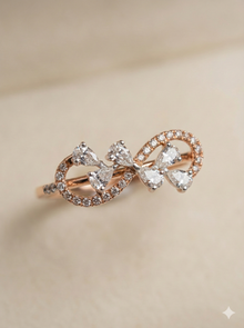 The Rose Gold Infinity Pear Diamond Ring