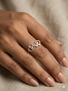 The Rose Gold Infinity Pear Diamond Ring