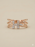 The Rose Gold Triple-Strand Diamond Floral Ring