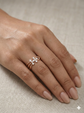 The Rose Gold Triple-Strand Diamond Floral Ring
