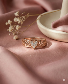 The Rose Gold Heart Filigree Diamond Ring
