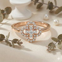 The Rose Gold Diamond Clover Ring