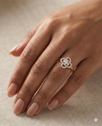 The Rose Gold Diamond Clover Ring