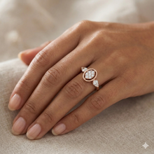 The Rose Gold Vintage Oval Cluster Diamond Ring