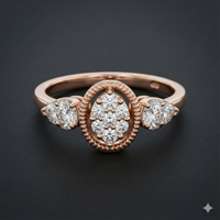 The Rose Gold Vintage Oval Cluster Diamond Ring